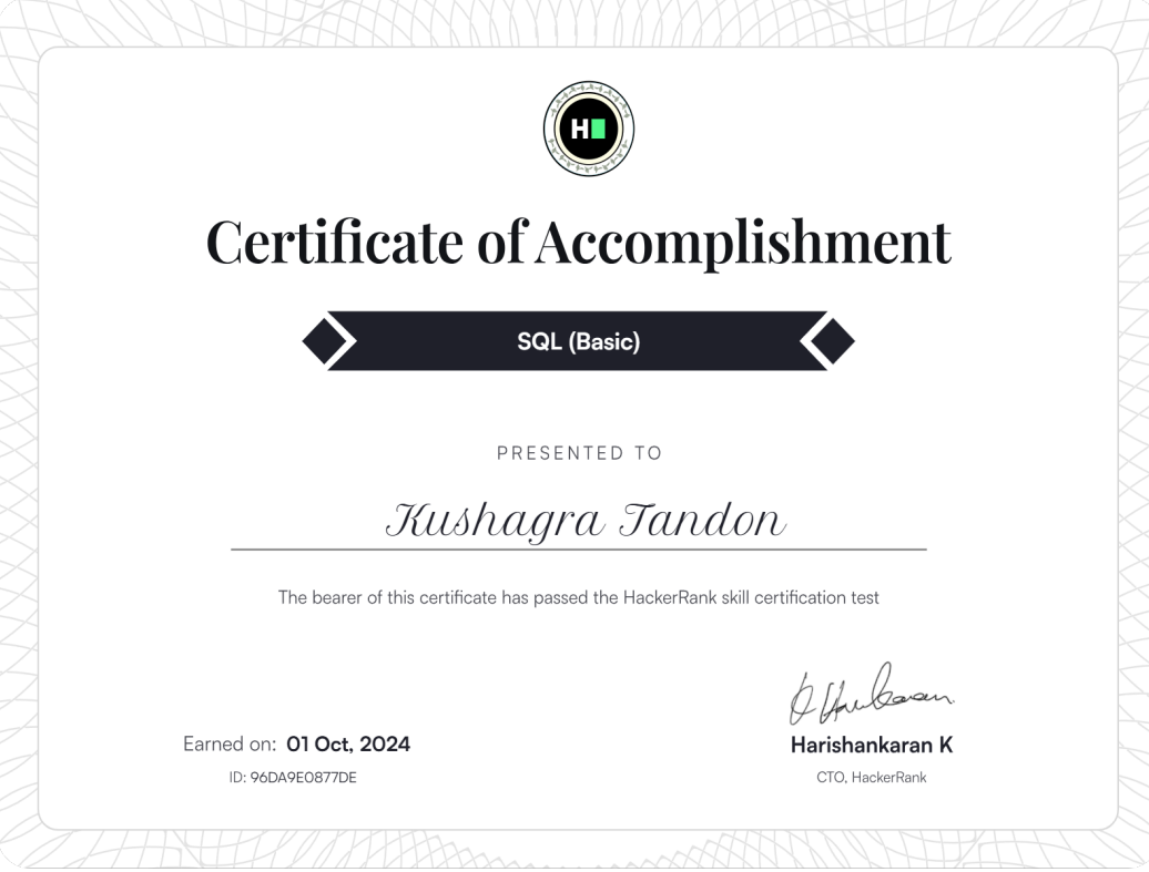 SQL Certification